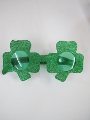 Green Shamrock Novelty Glasses
